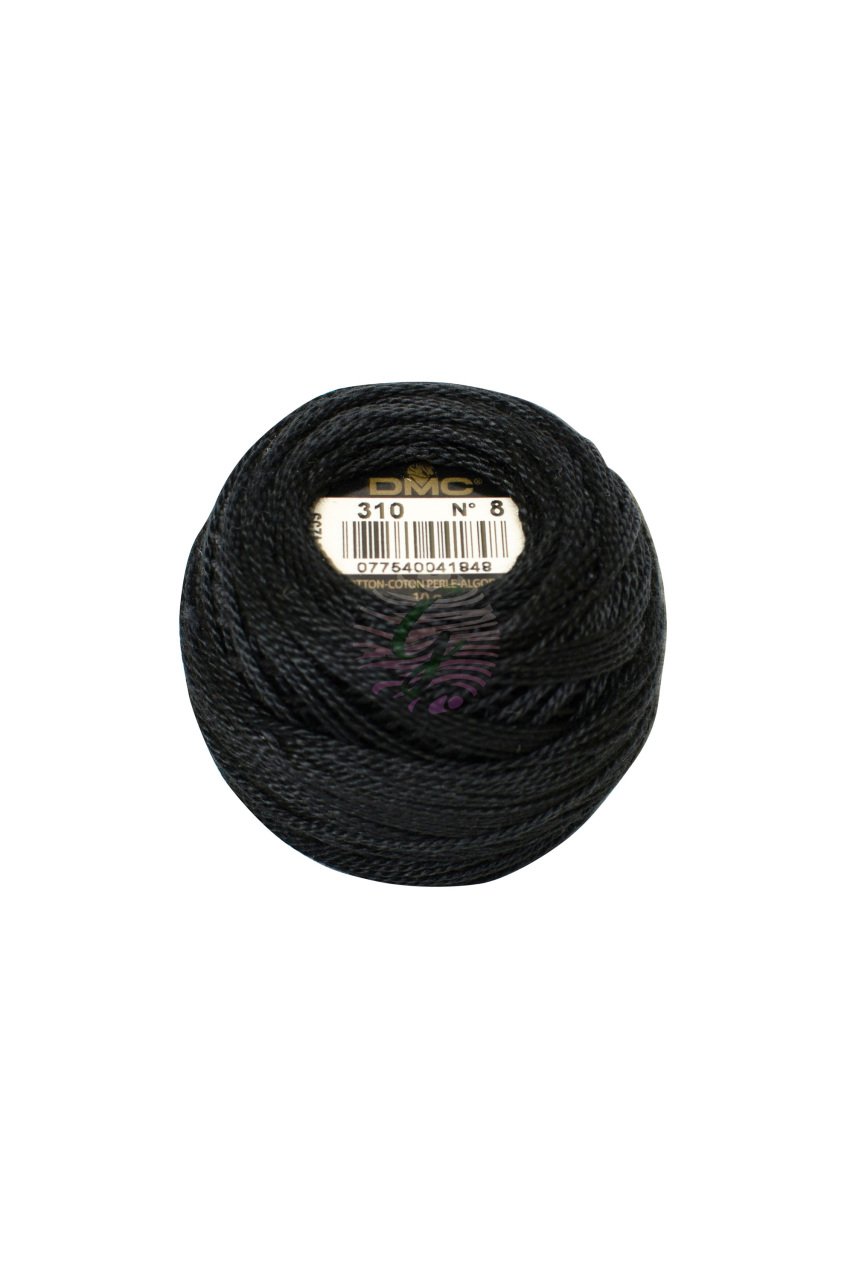 DMC 8 No Koton Perle Kahve-Gri-Beyaz Renkleri 310(Siyah)