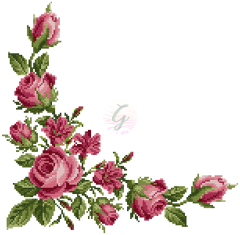 Köşe Gül Desenli Şablon-20011702