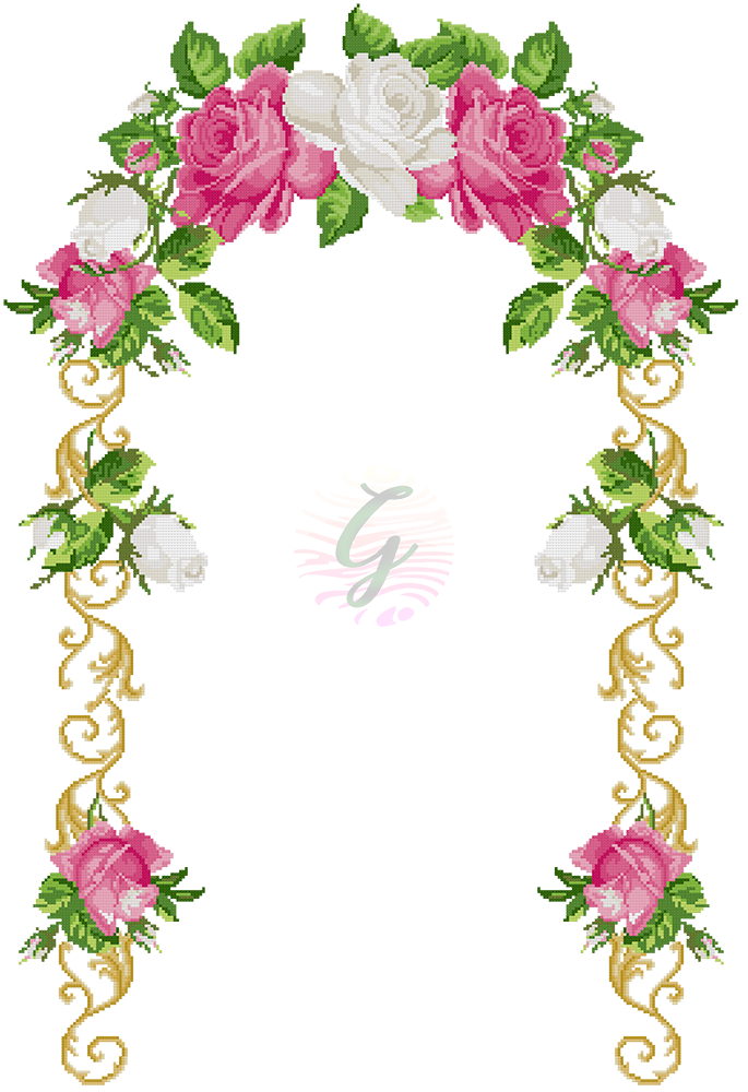 Pembe-Beyaz Gül Seccade Şablonu-20030601