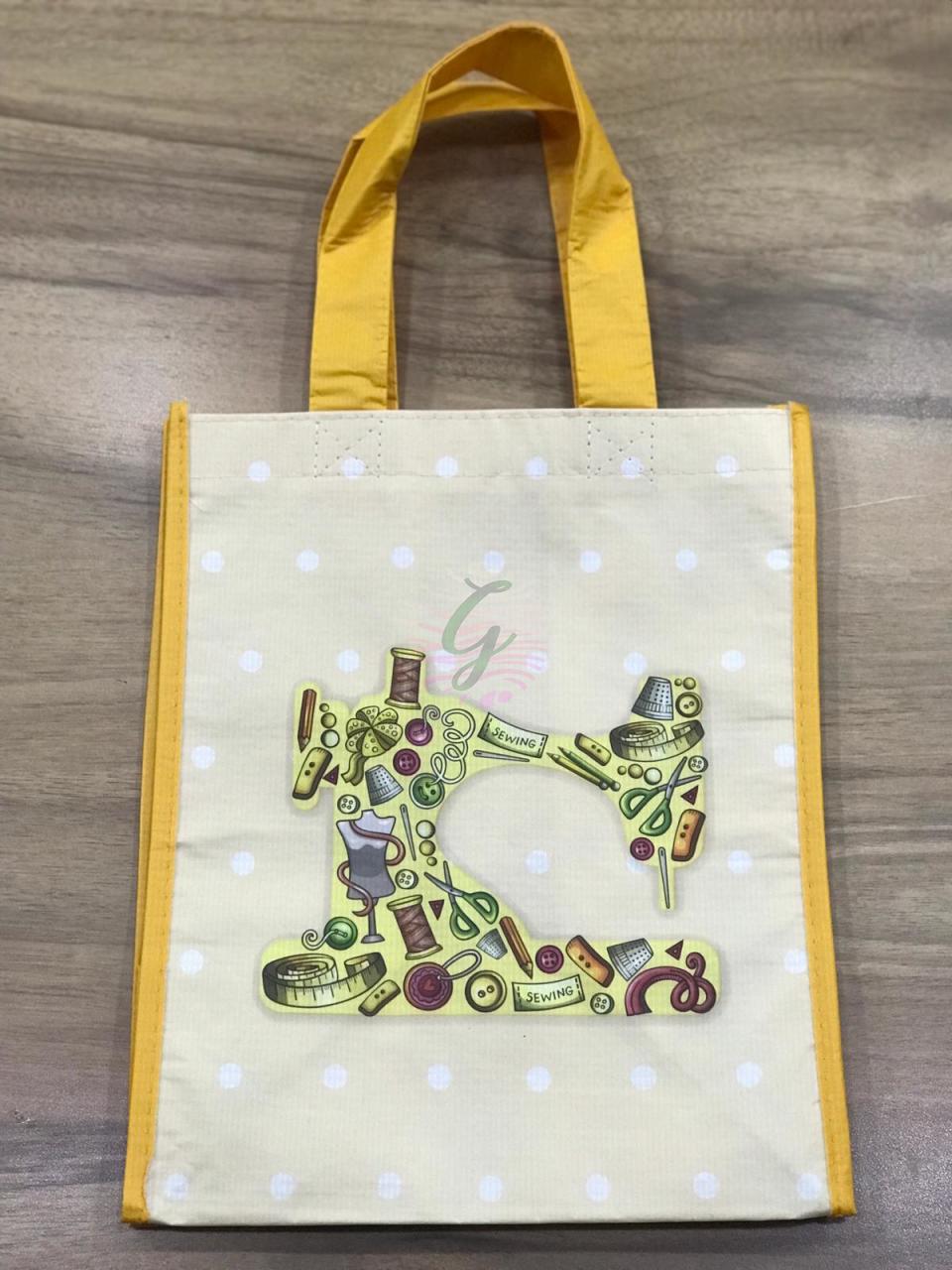 Bez Elişi Çantası Sarı Puantiyeli