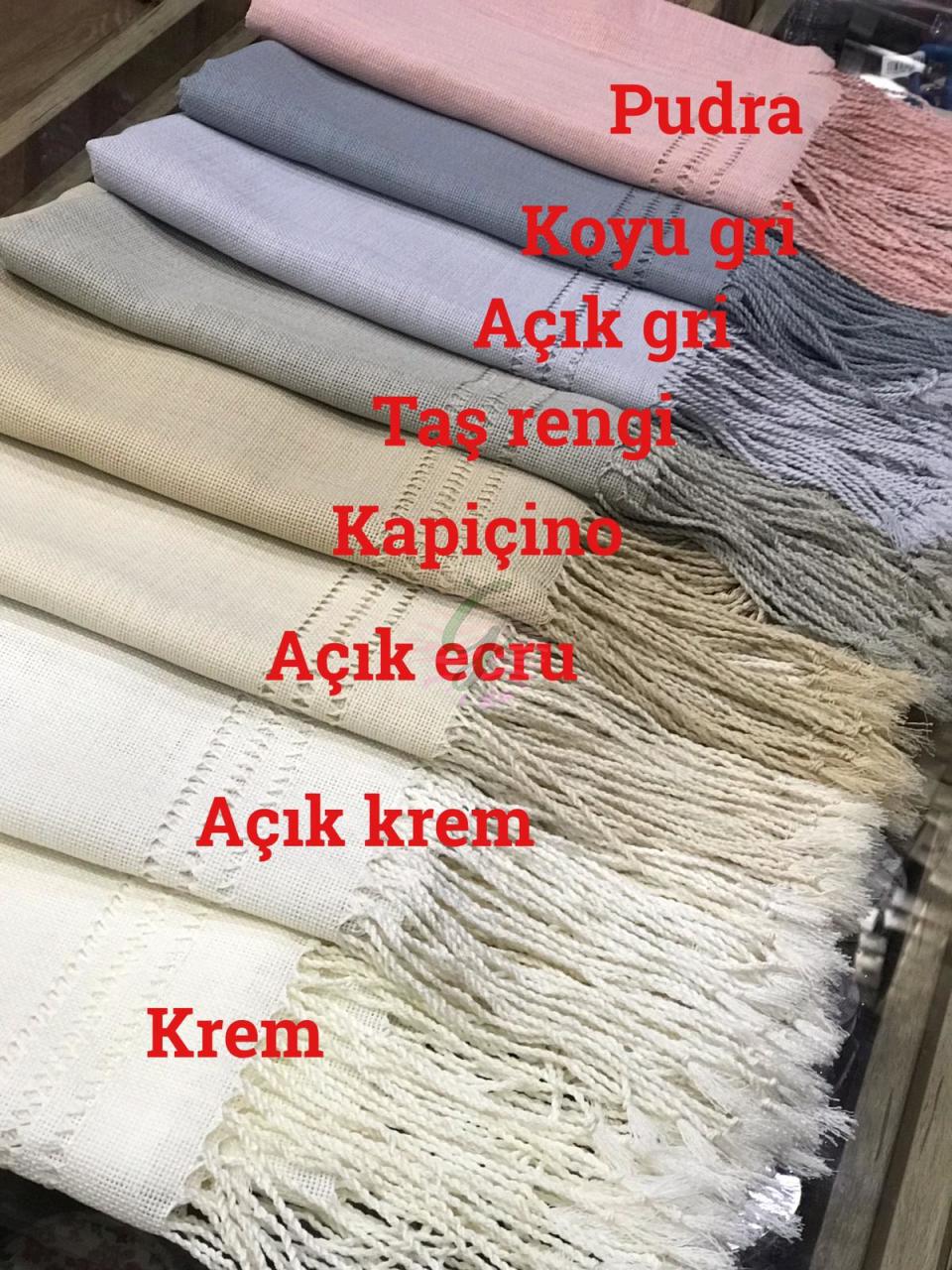 3'lü Ajurlu-Saçaklı Etamin Takım Açık Krem