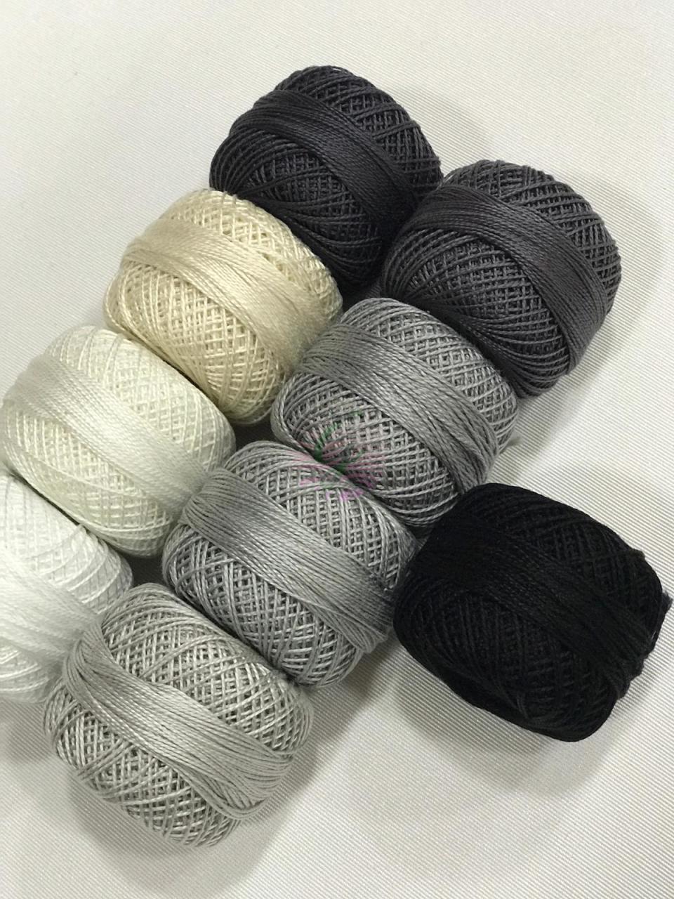 Anchor 8 No Cotton Perle Beyaz-Siyah Tonları