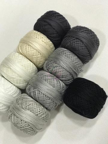 Anchor 8 No Cotton Perle Beyaz-Siyah Tonları