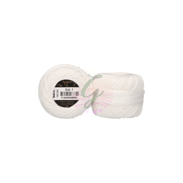 Anchor 8 No Cotton Perle Beyaz-Siyah Tonları No:1