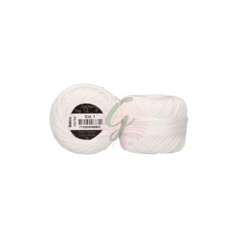 Anchor 8 No Cotton Perle Beyaz-Siyah Tonları No:1