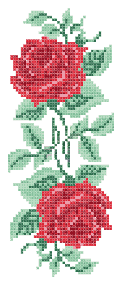Kırmızı Gül Desenli Şablon-20052601