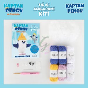 Kaptan Pengu Amigurumi Kiti-Lisanslı