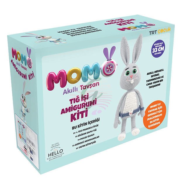 みみ❀100枚セット　0710 Akıllı Tavşan Momo Amigurumi Kiti-Lisanslı Tuva Yayıncılık