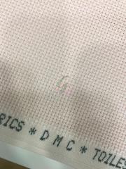 DMC 14 Ct Etamin Kumaşı(Açık Pembe-Açık Yeşil) Açık Pembe