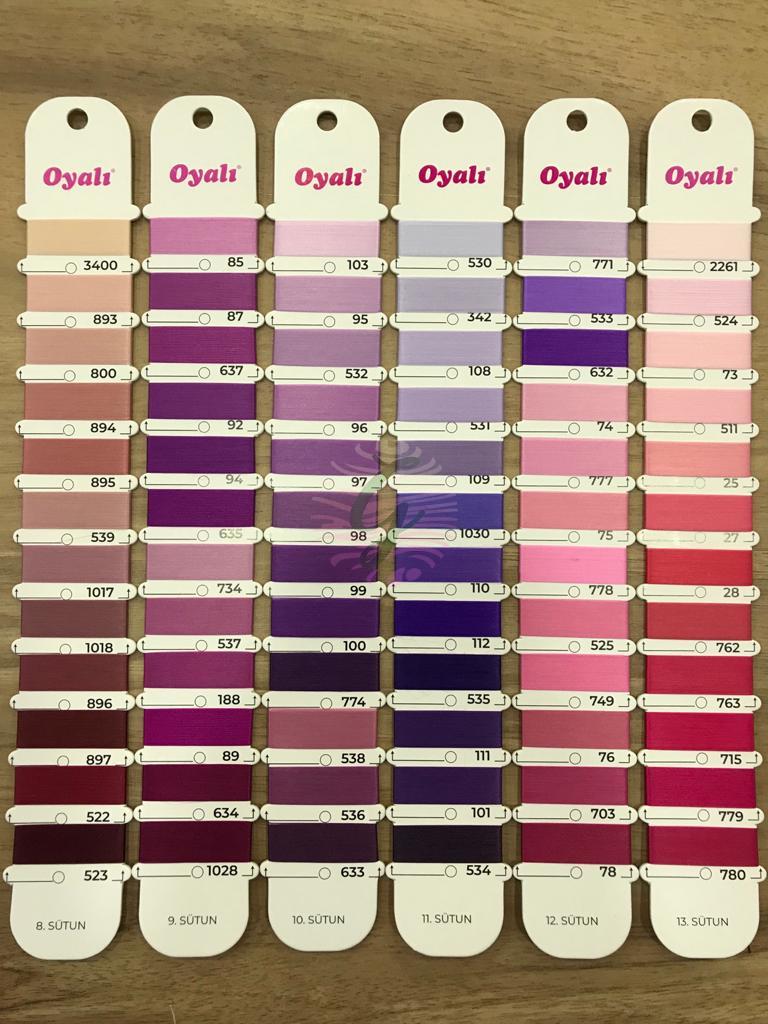 Oyalı 4 Katlı Suni İpek Pembe-Mor Tonları