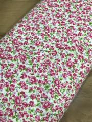 Çiçekli 3 Poplin Kumaşlar Pembe