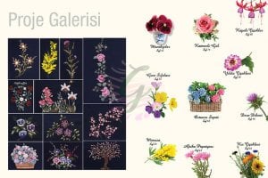 Çiçeklerle Brezilya Nakışı
