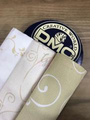 DMC Desenli 14 Ct Etamin Kumaşı 1 No(Beyaz Üstü Çiçek Deseni)