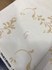 DMC Desenli 14 Ct Etamin Kumaşı 1 No(Beyaz Üstü Çiçek Deseni)
