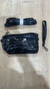 %100 Yıkanmış Deri Cüzdan-Çanta Siyah