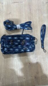 %100 Yıkanmış Deri Cüzdan-Çanta Kot Mavisi