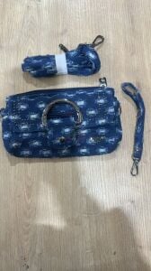 %100 Yıkanmış Deri Cüzdan-Çanta Metal Model Kot Mavisi