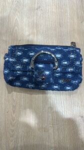 %100 Yıkanmış Deri Cüzdan-Çanta Metal Model Kot Mavisi