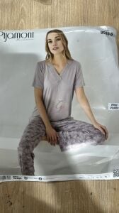 S-M Beden Bayan Pijama Takımı Ring Viskon 6565-5