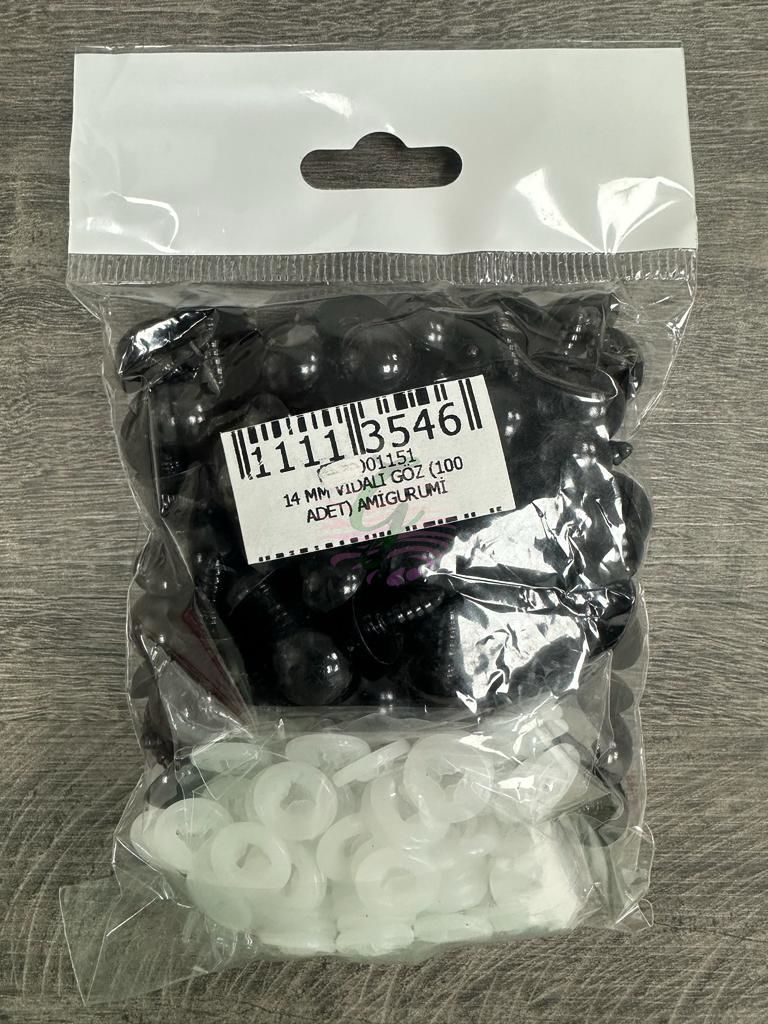 14 mm Vidalı Amigurumi Gözü(50 Çift)