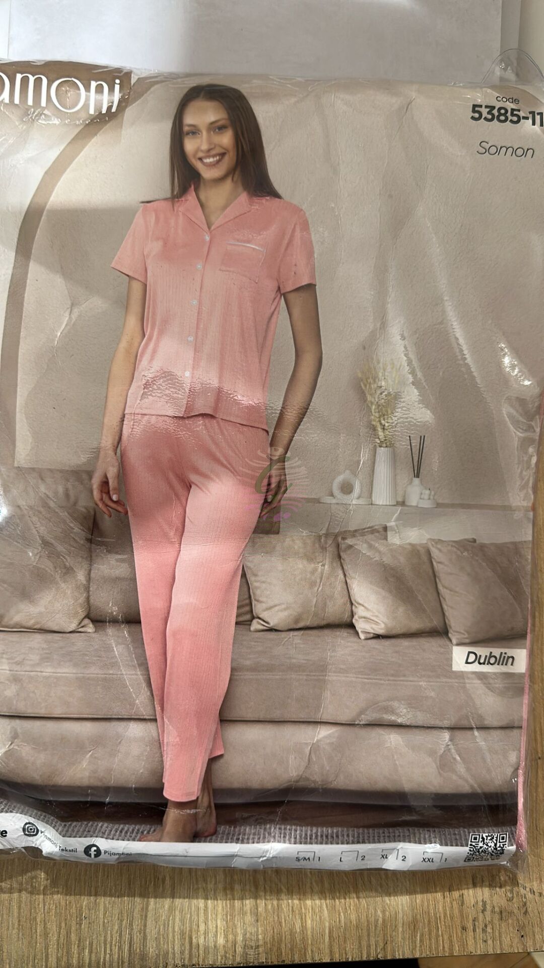 S-M Beden Bayan Pijama Takımı Dublin 5385-11