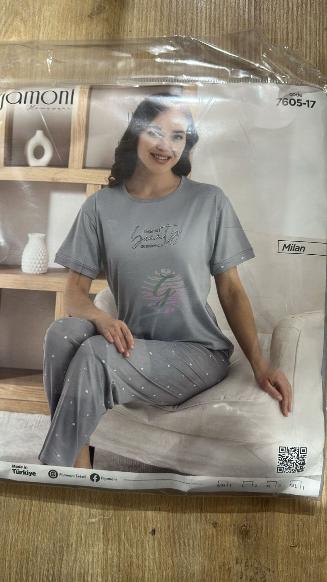 S-M Beden Bayan Pijama Takımı Milan 7605-17