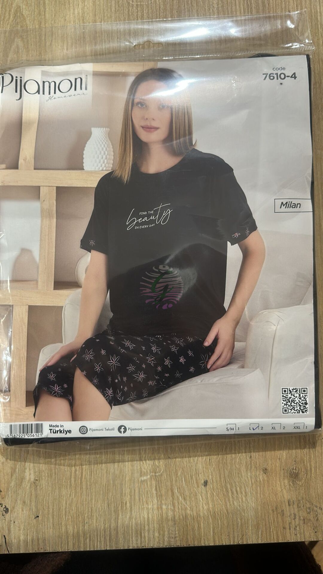 L Beden Bayan Pijama Takımı Milan 7610-4