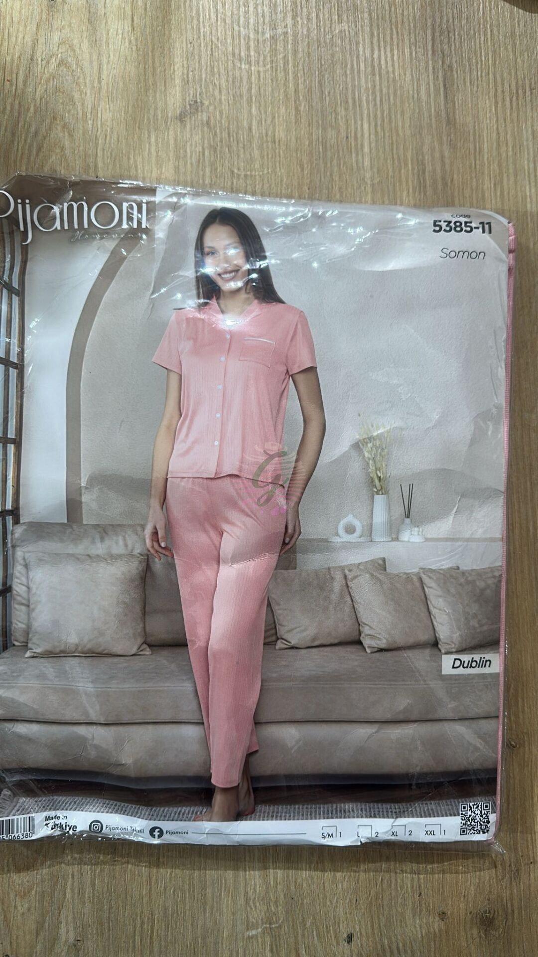 L Beden Bayan Pijama Takımı Dublin 5385-11