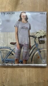 L Beden Bayan Pijama Takımı Poliviskon 7320-6