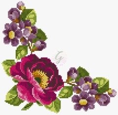 Köşeli Gül Deseni Şablonu-20032903