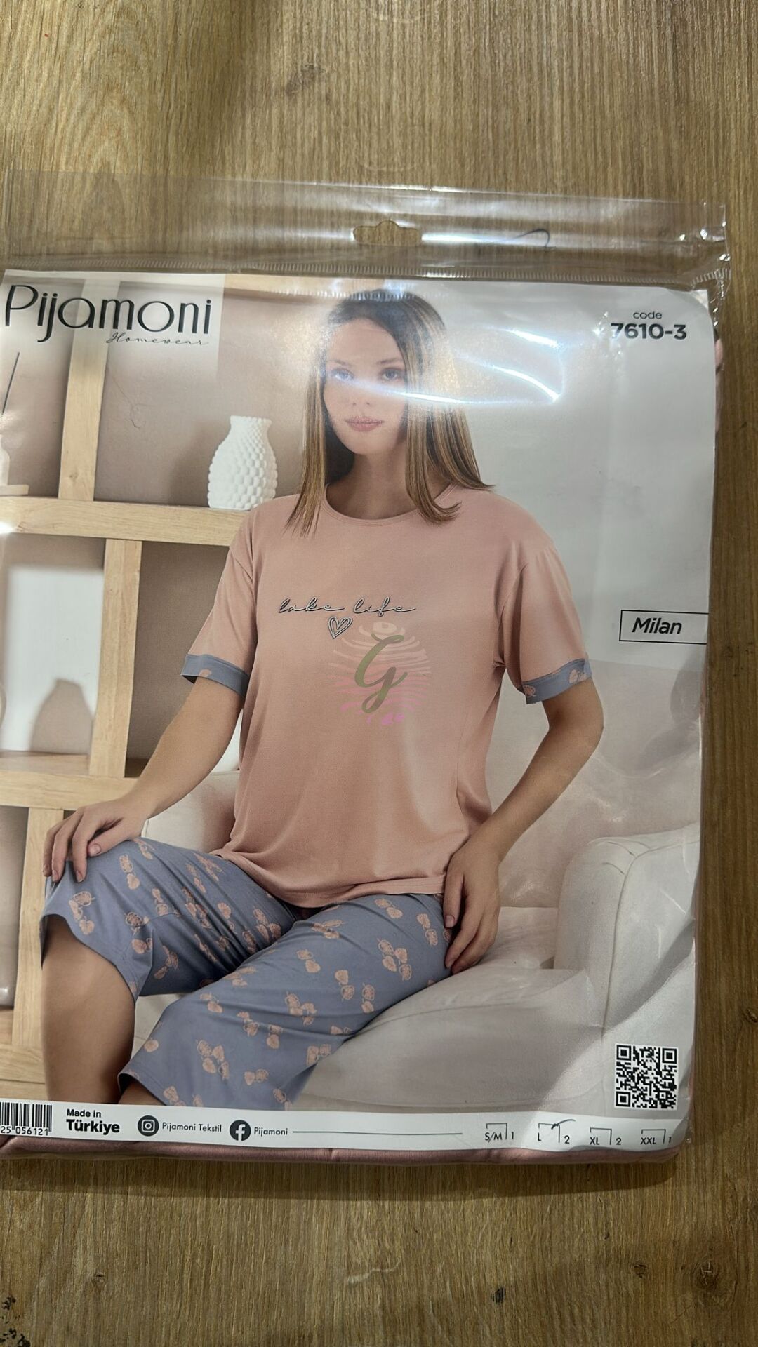 L Beden Bayan Pijama Takımı Dublin 7610-3