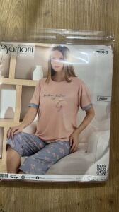 L Beden Bayan Pijama Takımı Dublin 7610-3