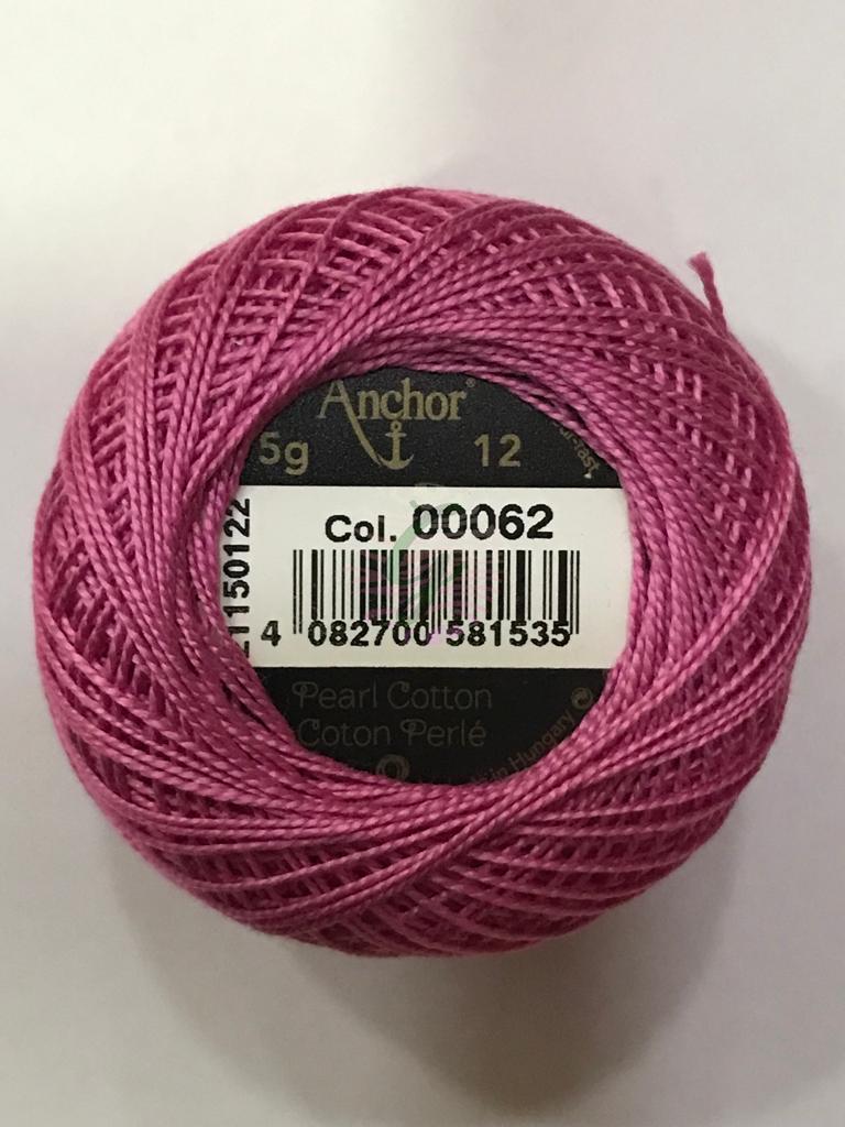 Dmc-Anchor 12 No Cotton Perle Pembe,Kırmızı Tonları 62