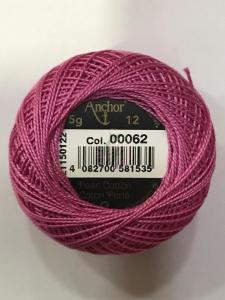 Dmc-Anchor 12 No Cotton Perle Pembe,Kırmızı Tonları 62