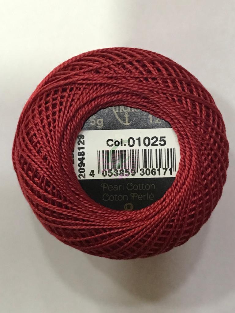 Dmc-Anchor 12 No Cotton Perle Pembe,Kırmızı Tonları 1025