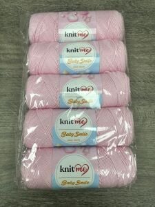 Knit Me Baby Smile (5li Paket olarak satılmaktadır) pembe