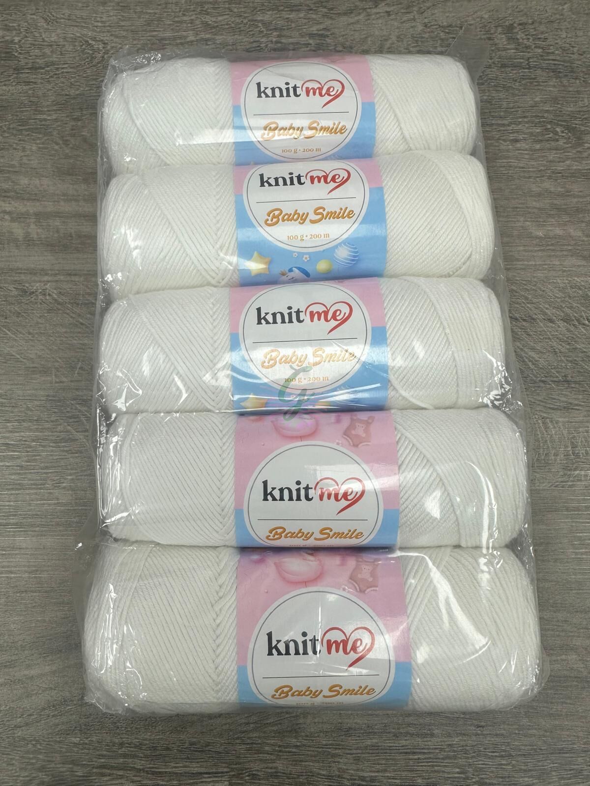 Knit Me Baby Smile (5li Paket olarak satılmaktadır) beyaz