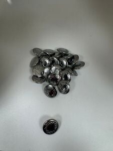 1.5 cm Gümüş Renk Metal Düğme 22 adet