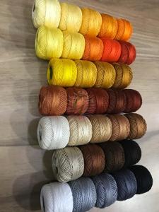 Dmc-Anchor 12 No Cotton Perle Sarı,Kahve,Siyah Tonları