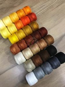 Dmc-Anchor 12 No Cotton Perle Sarı,Kahve,Siyah Tonları