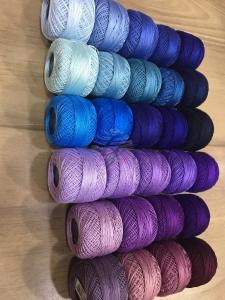 Dmc-Anchor 12 No Cotton Perle Mor,Mavi Tonları