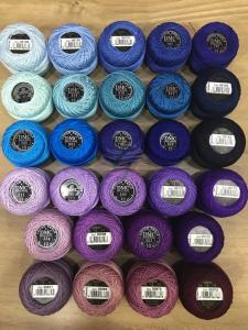 Dmc-Anchor 12 No Cotton Perle Mor,Mavi Tonları