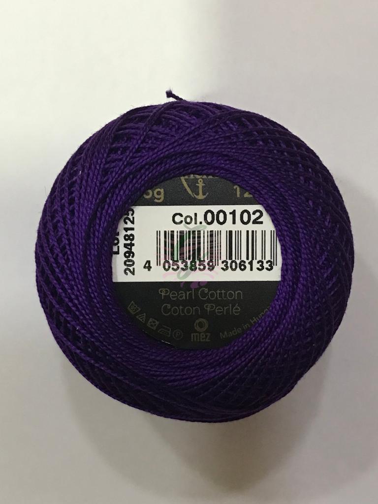 Dmc-Anchor 12 No Cotton Perle Mor,Mavi Tonları 102