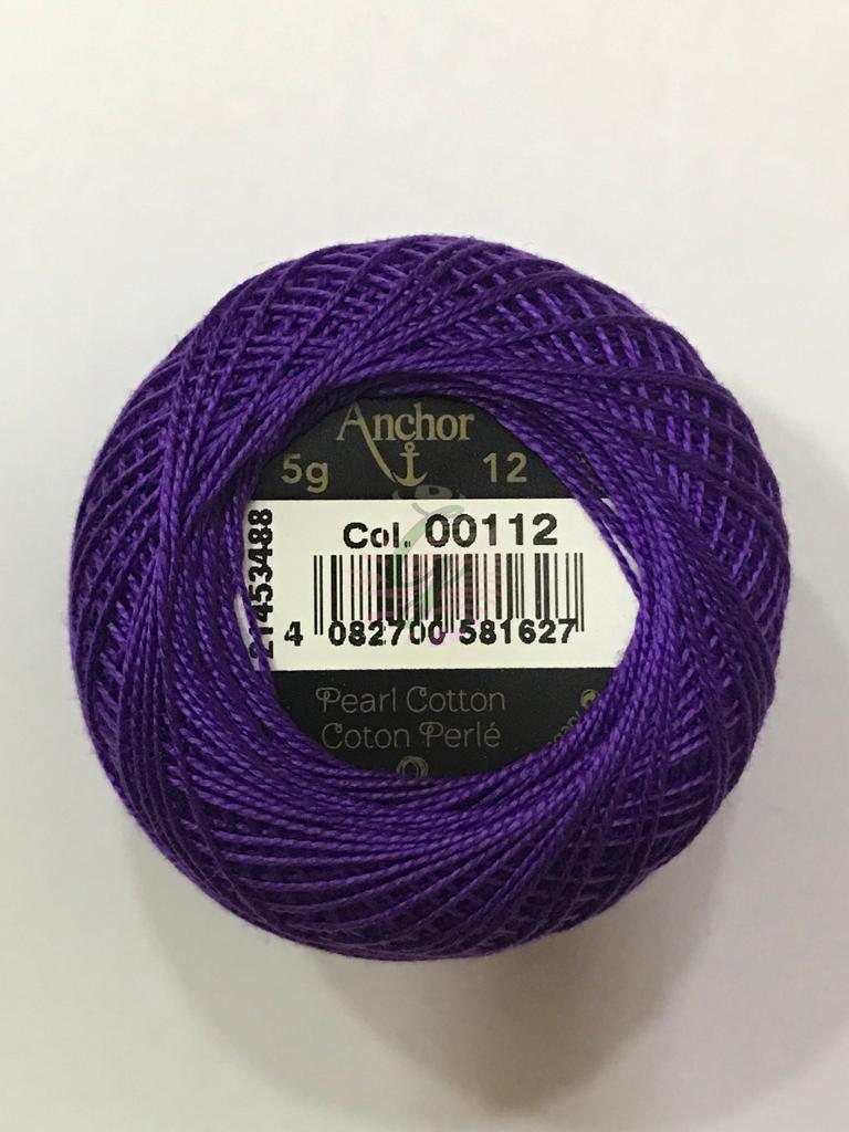 Dmc-Anchor 12 No Cotton Perle Mor,Mavi Tonları 112