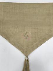 Uçları Taşlı Püsküllü  Üçgen Etamin Runner Kapiçino