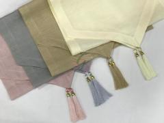 Uçları Taşlı Püsküllü  Üçgen Etamin Runner Kapiçino