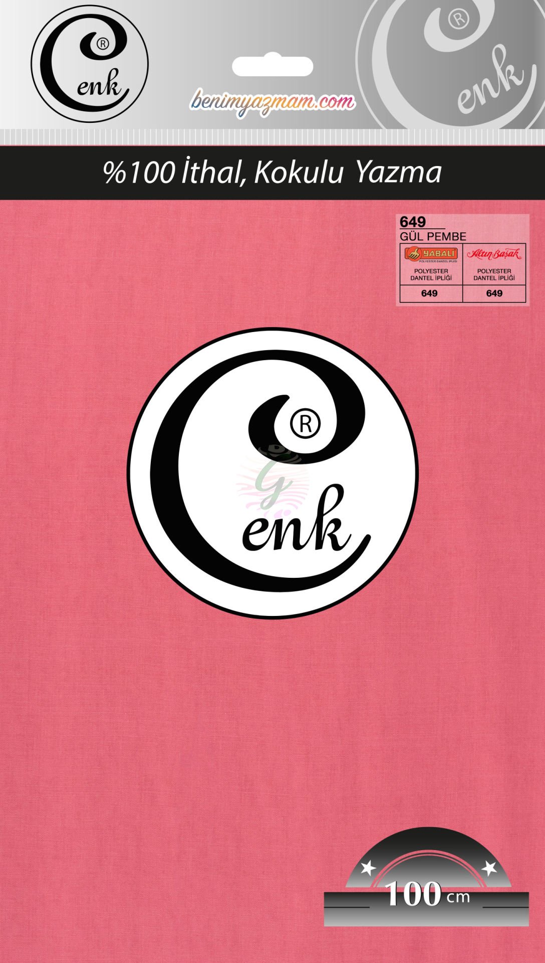 Cenk Düz Yazma 100 cm-649 Gül Pembe