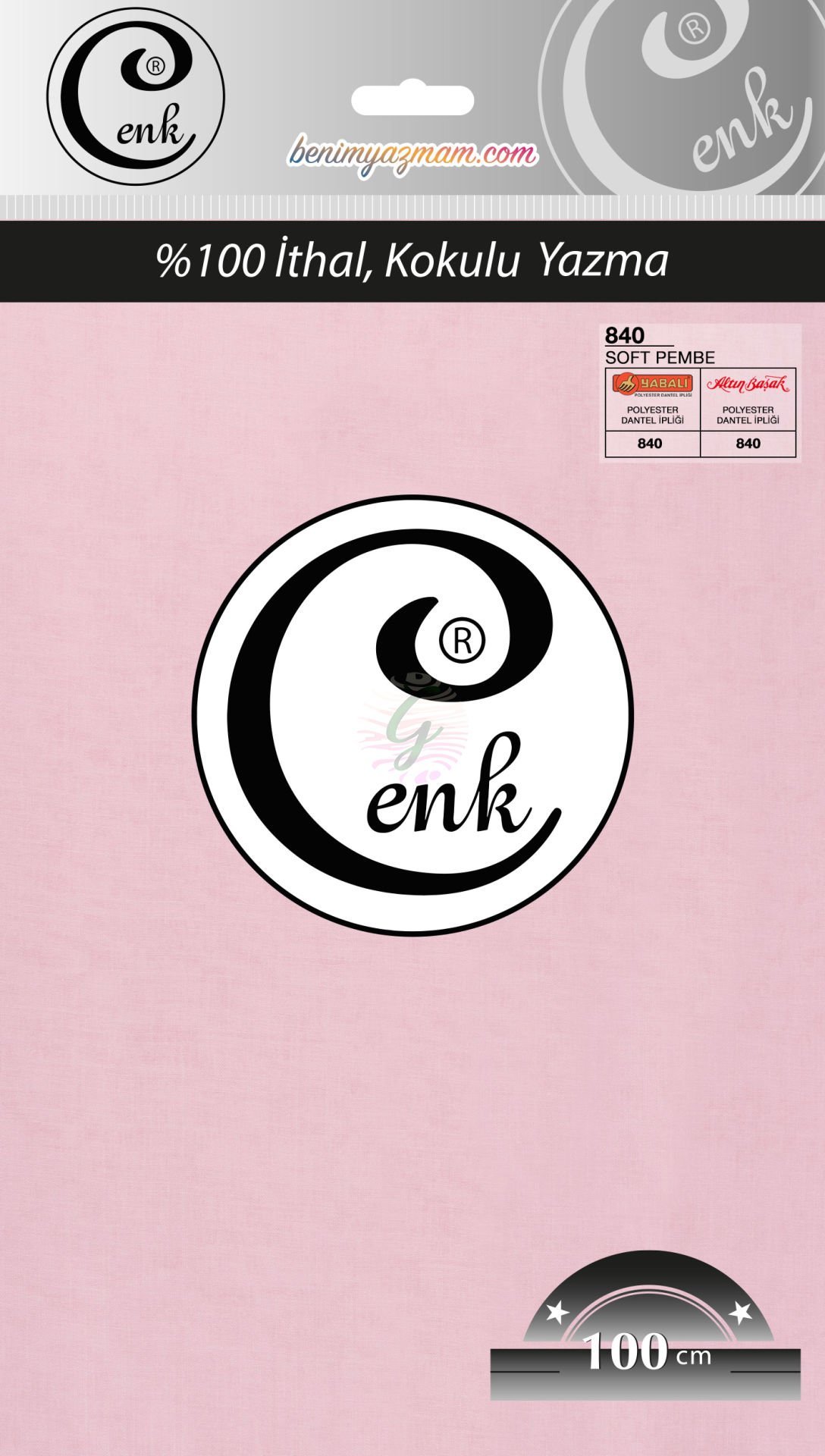 Cenk Düz Yazma 100 cm-840 Soft Pembe