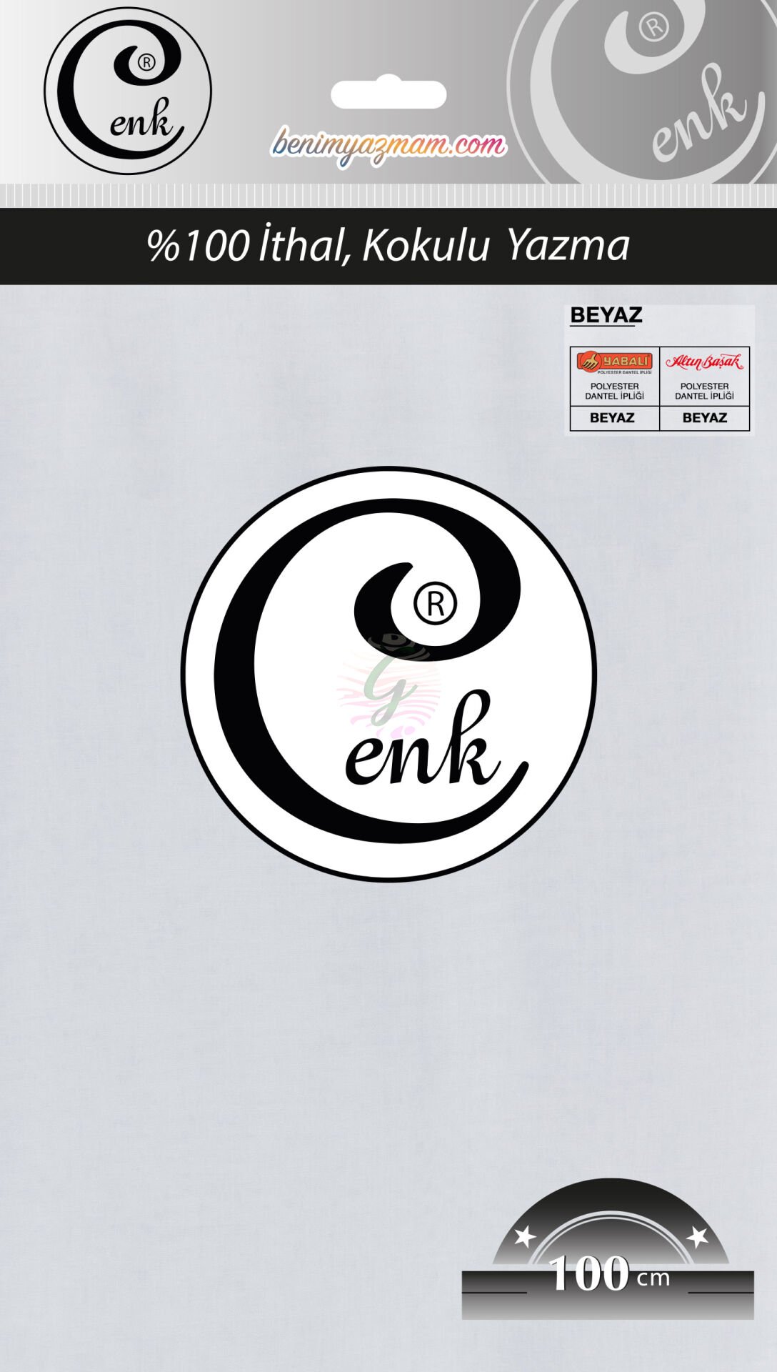 Cenk Düz Yazma 100 cm-Beyaz