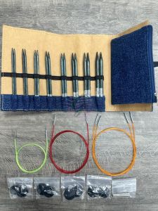 KnitPro Indıgo Wood Ahşap Değiştirilebilir Misinalı Değiştirilebilir Set 20643